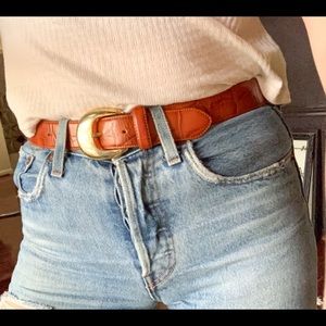 Vintage Anne Klein Brown Leather Belt